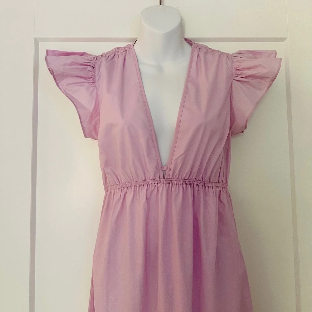DELUC for Anthropologie Darling Flutter Sleeve Maxi Dress Sz XS NWT $265 - Picture 4 of 4